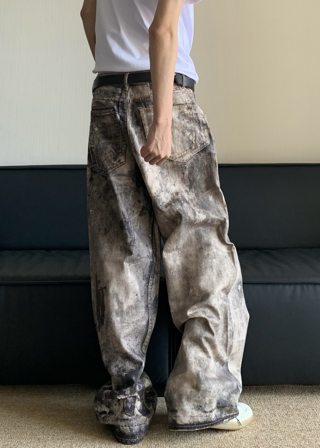 MARBLE WIDE DENIM PANTS BEDES4746