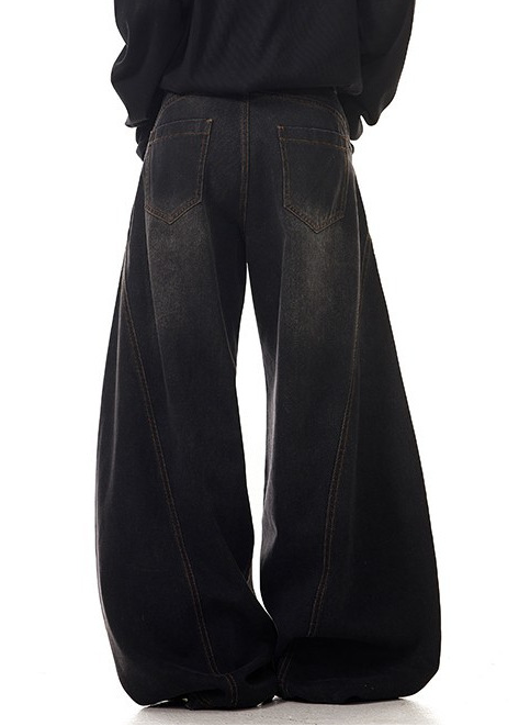 WHISKER FADE SUPER WIDE DENIM PANTS BEDES4738