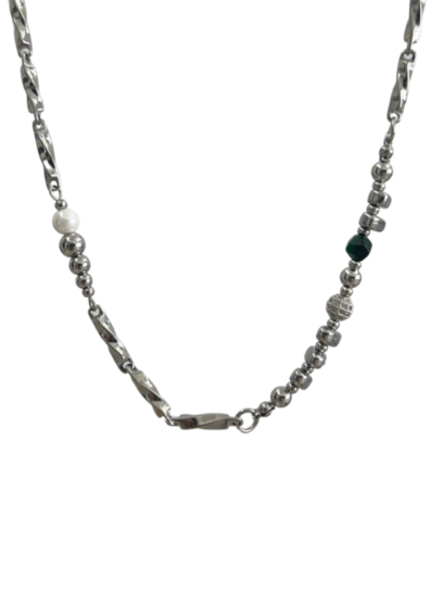 MIXED BEAD CHAIN NECKLACE BEDES4679