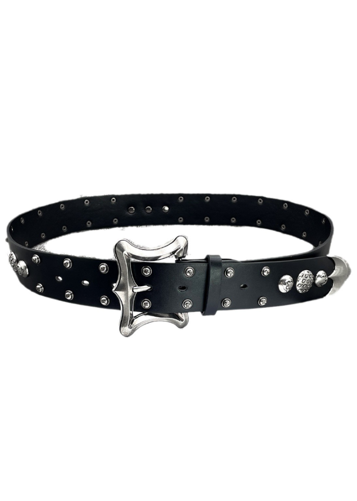GOTHIC METAL LEATHER BELT BEDES4727