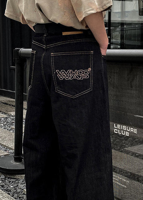 ROLL UP WIDE DENIM PANTS AEDES4568 - Deuku