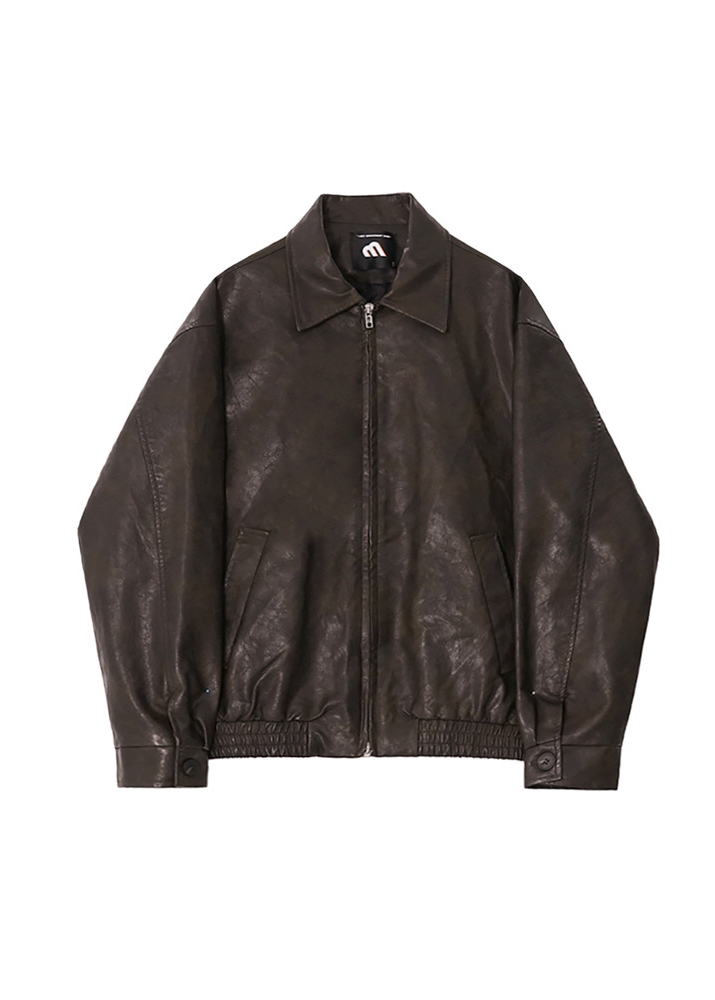 DOUBLE ZIP LEATHER JACKET BEDES4519