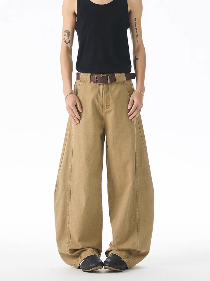 CURVE PANEL WIDE BALOON CHINOS BEDES4657