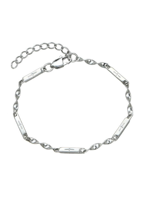 CROSS TWIST CHAIN BRACELET BEDES4587 - Deuku