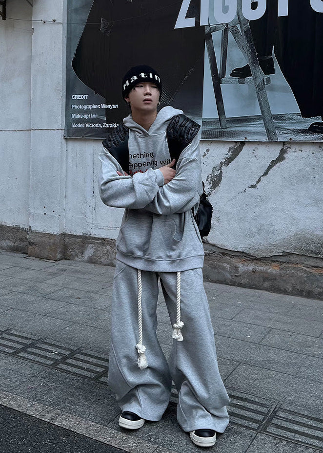 ROPE STRING WIDE SWEAT PANTS DFDES4494