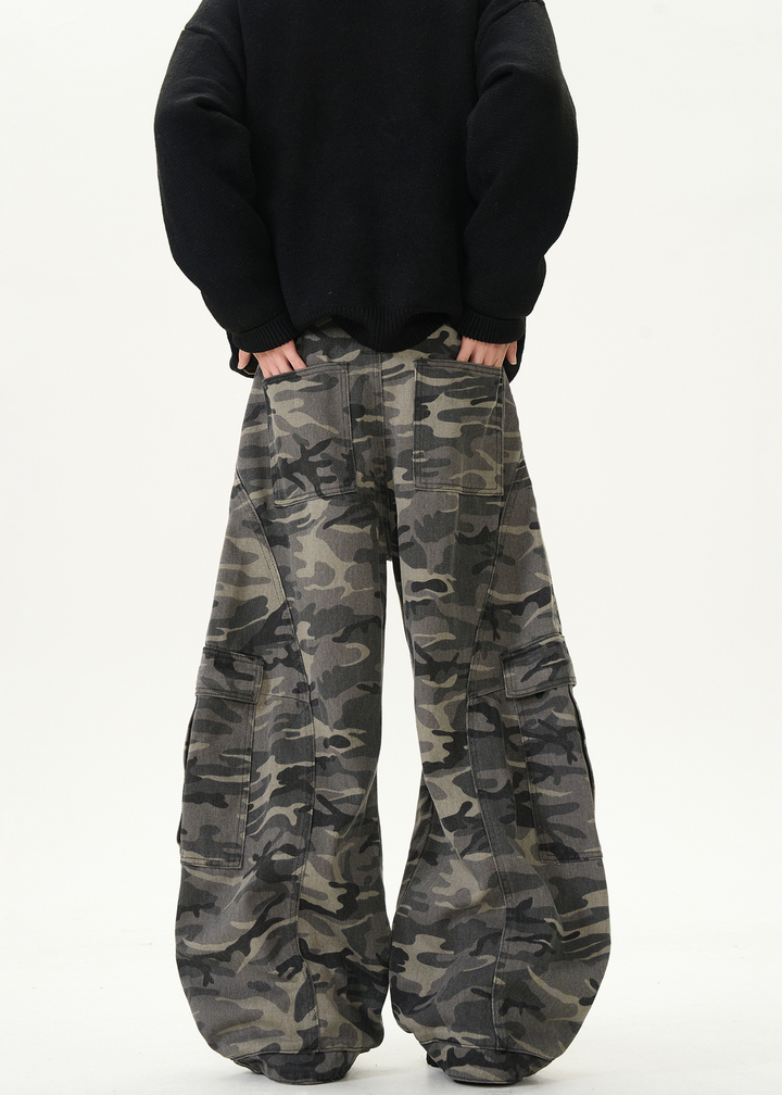 CURVE WIDE CAMO CARGO PANTS BEDES4518
