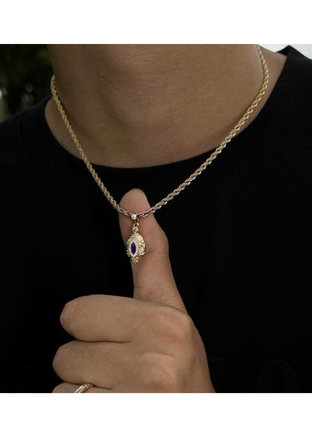 RETRO STONE ROPE CHAIN NECKLACE BEDES4729