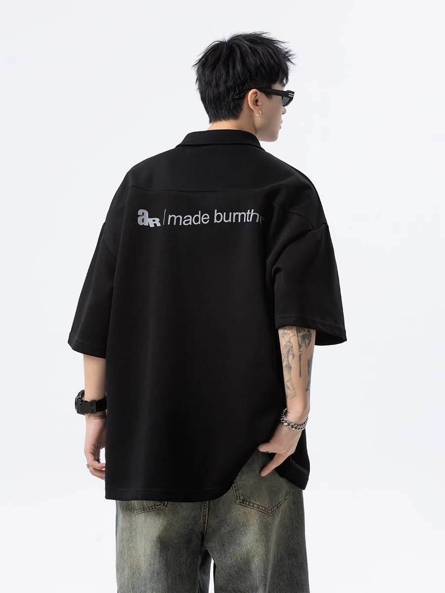 HALF ZIP PIERCED OVERSIZED T-SHIRT BEDES4634