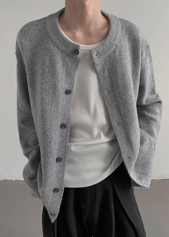 MINIMAL ROUND KNIT CARDIGAN BEDES4611