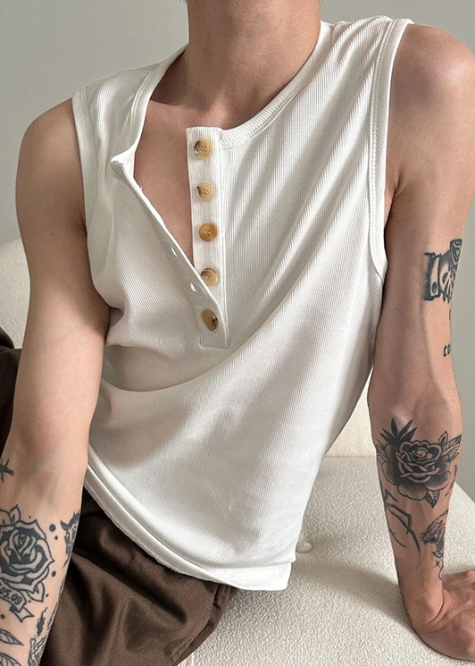 RIB HENLEY TANK TOP BEDES4725