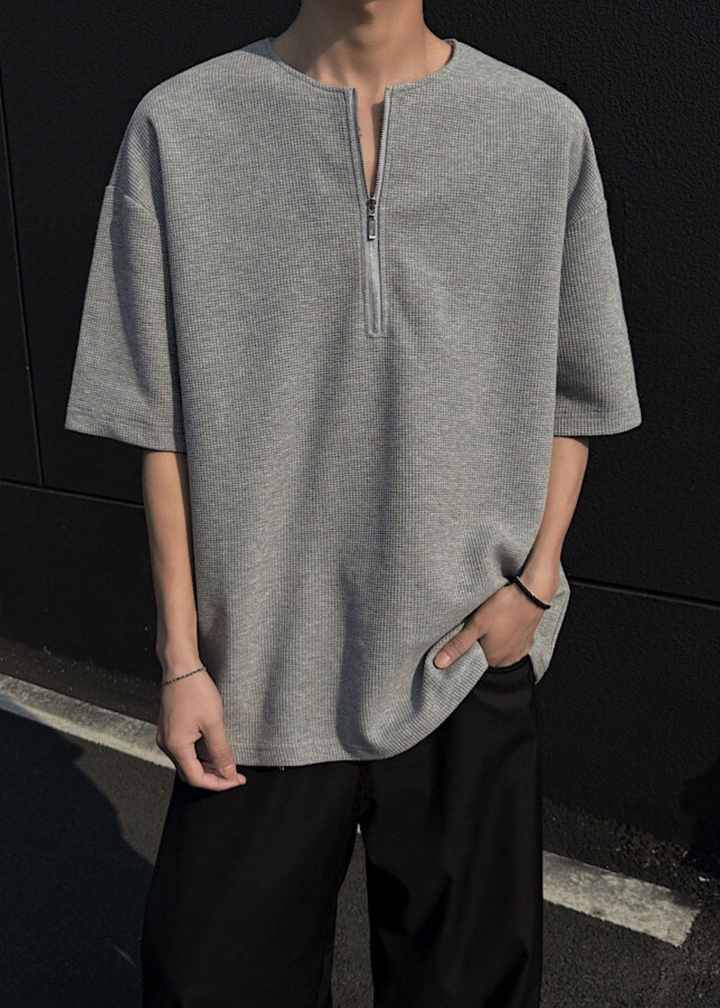 WAFFLE HALF ZIP T-SHIRT BEDES4723