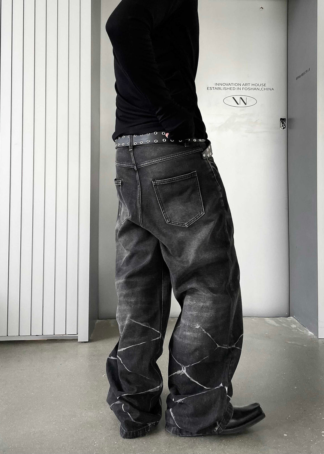 DESIGHNED WIDE DENIM PANTS DFDES4492