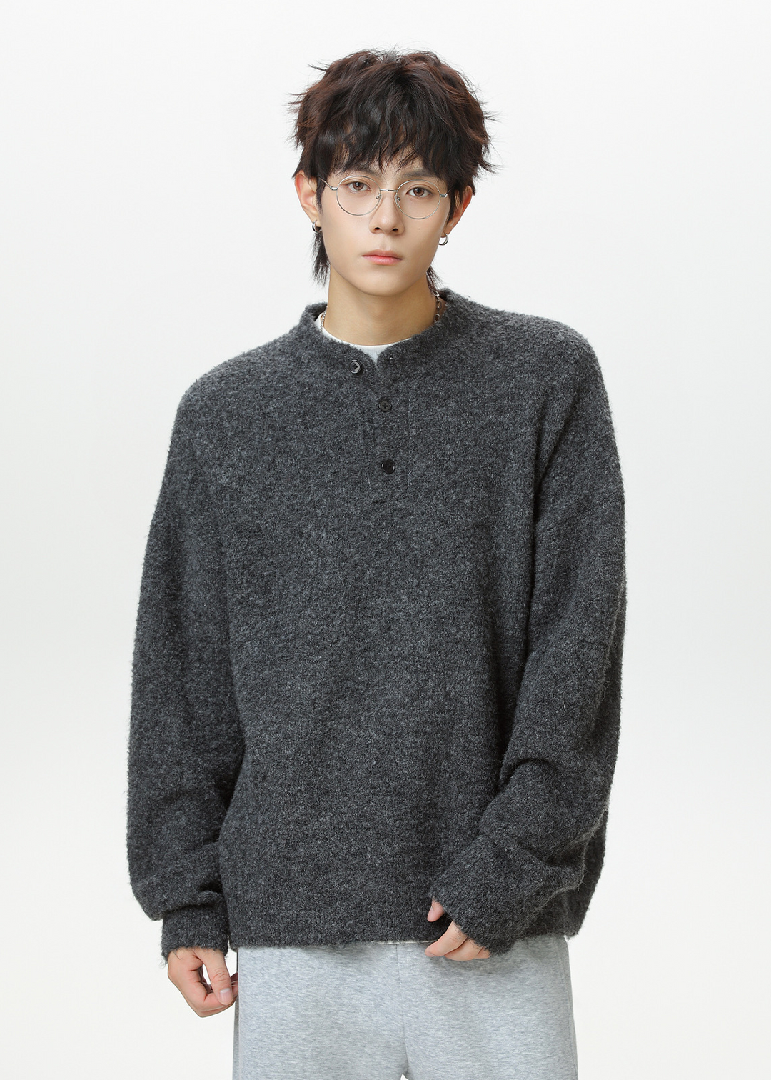 HENLEY KNIT TOP BEDES4532