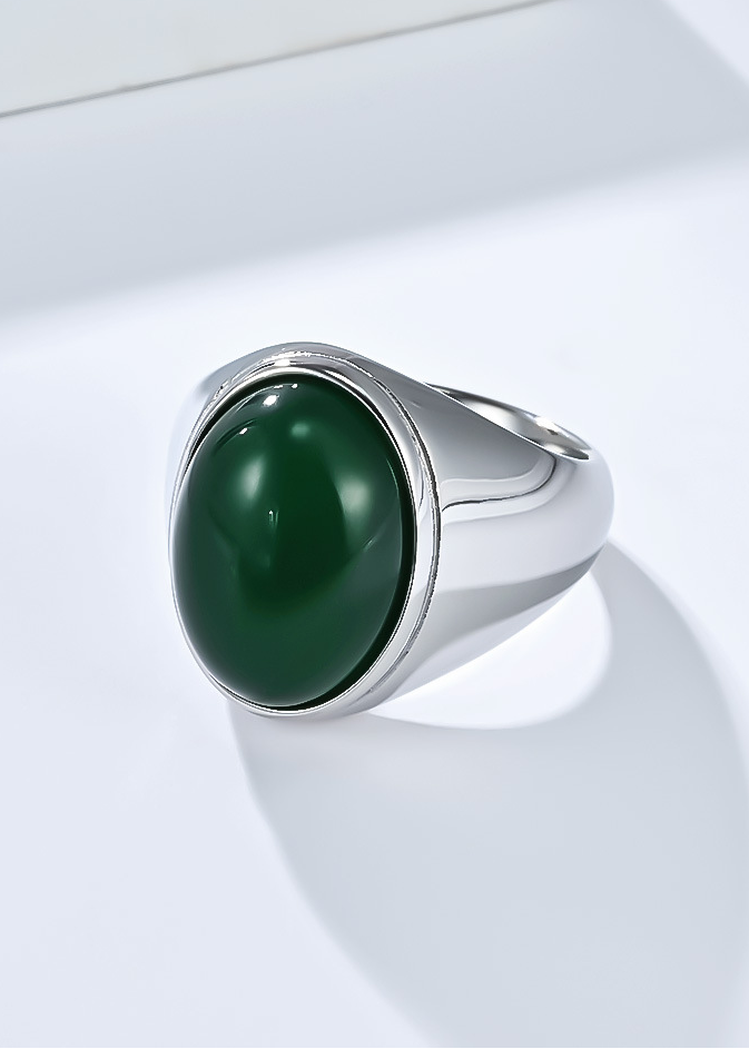 OVAL STONE STAINLESS RING BEDES4704