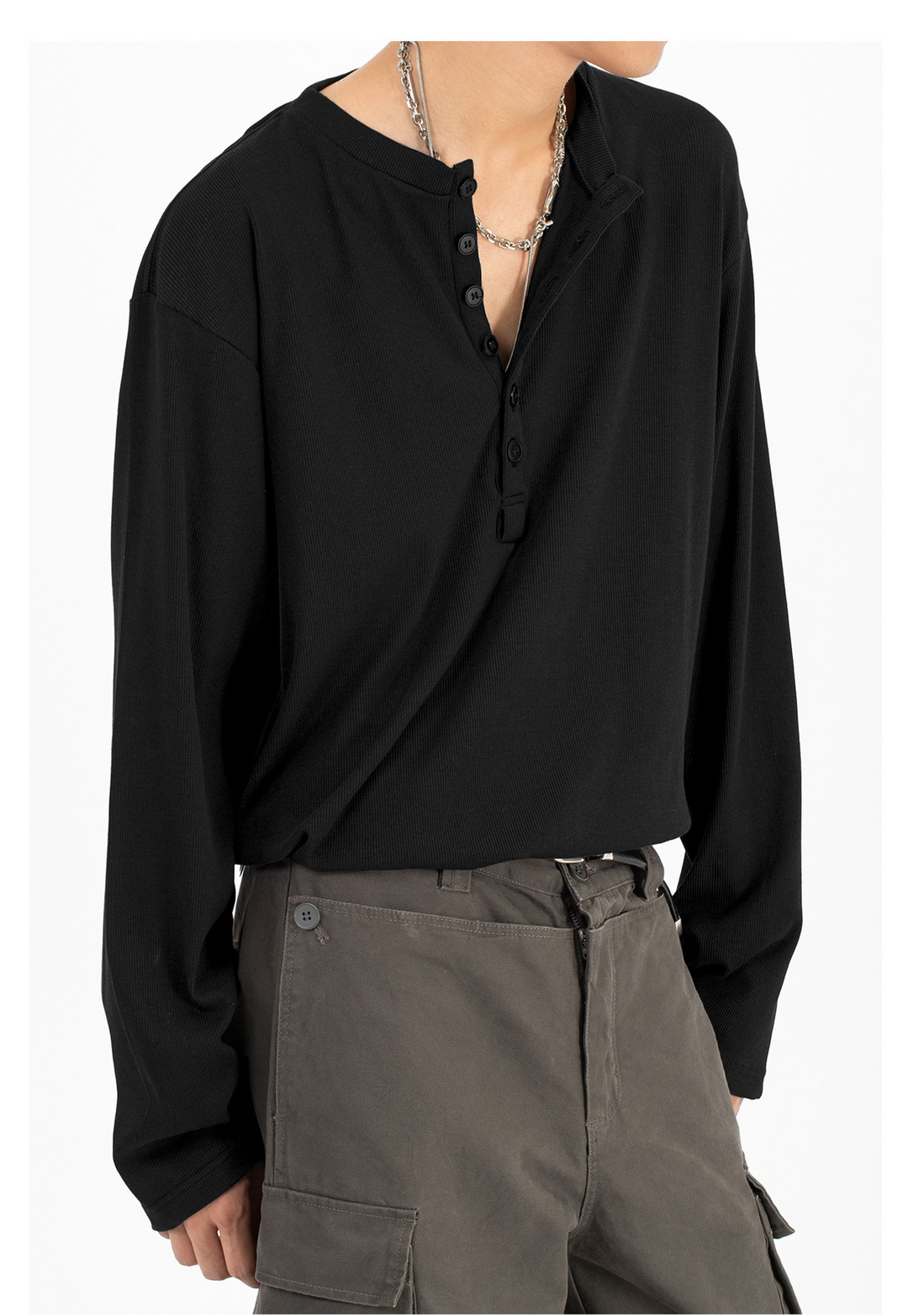 RELAXED HENLEY T-SHIRT BEDES4675