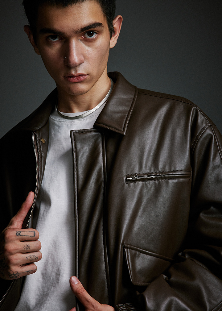 PADDED LEATHER JACKET BEDES4522