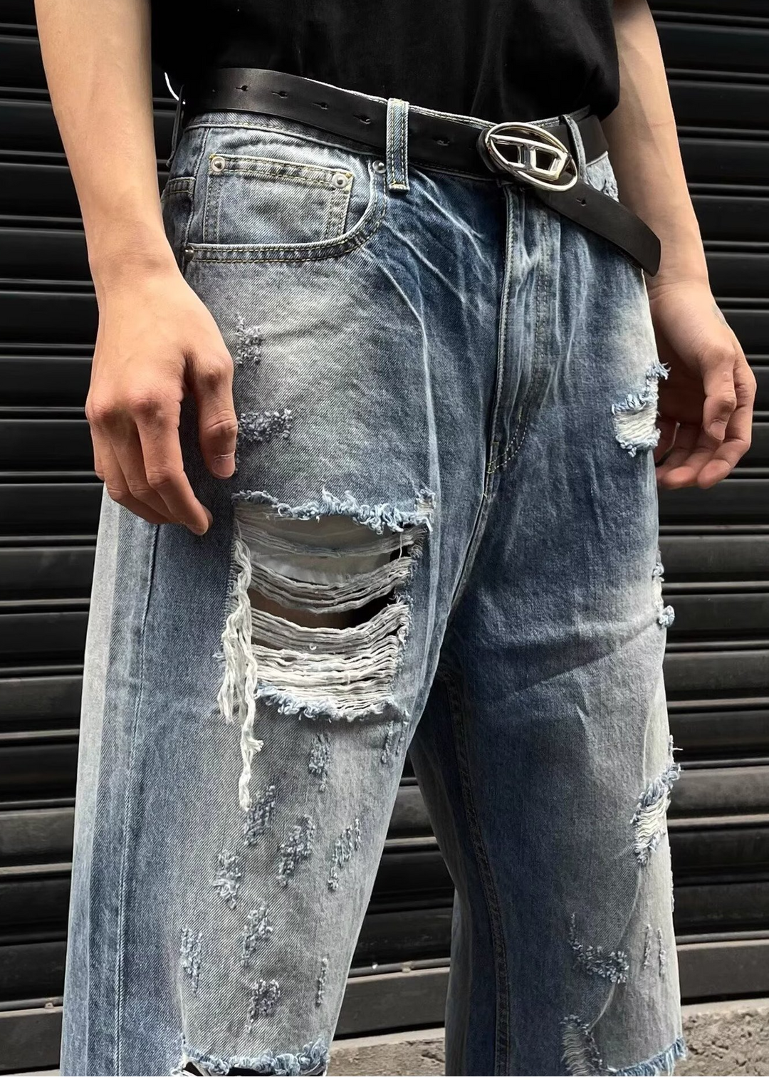 HEAVY DAMAGE FLARE DENIM PANTS BEDES4747