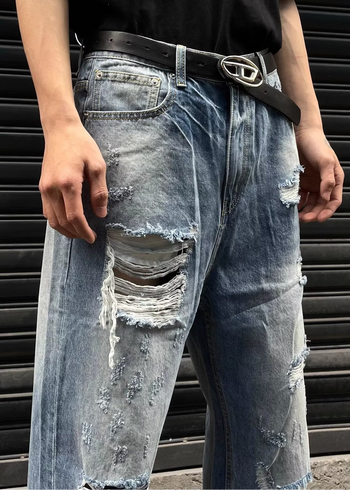 HEAVY DAMAGE FLARE DENIM PANTS BEDES4747