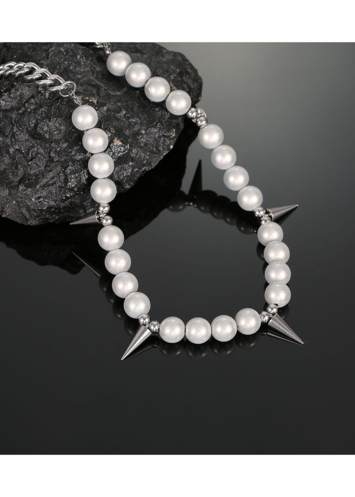 SPIKE PEARL NECKLACE BEDES4604