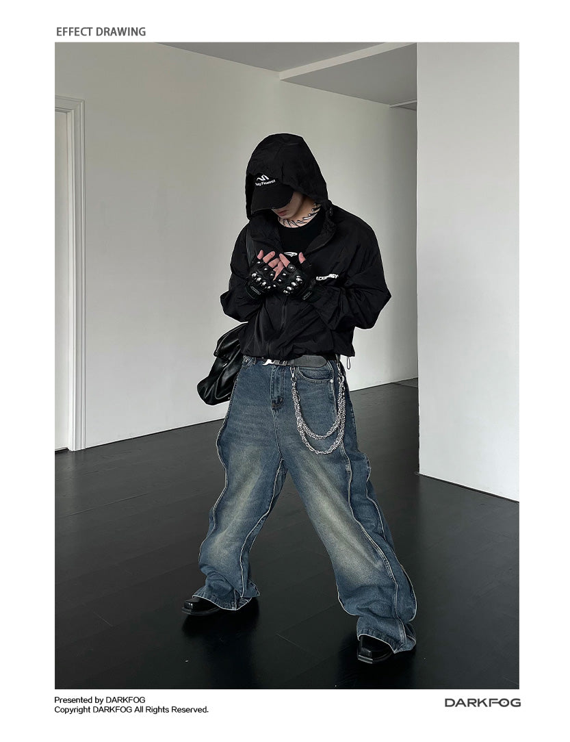 SIDE ZIP WIDE DENIM PANTS DFDES4436