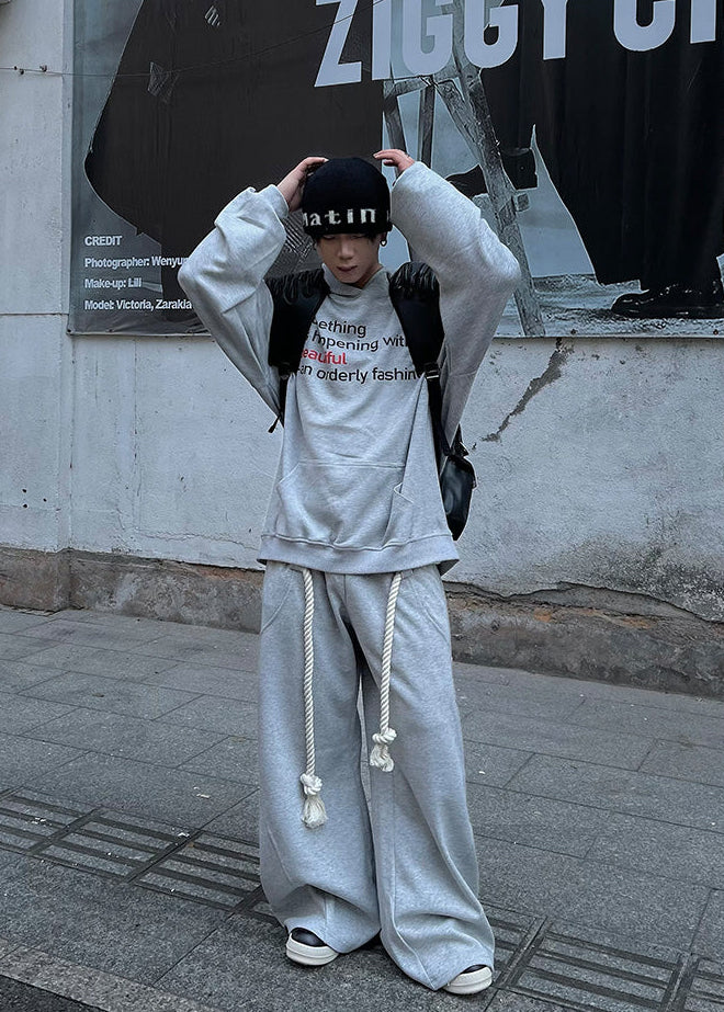 ROPE STRING WIDE SWEAT PANTS DFDES4494