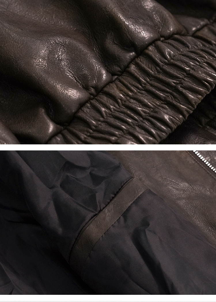 DOUBLE ZIP LEATHER JACKET BEDES4519