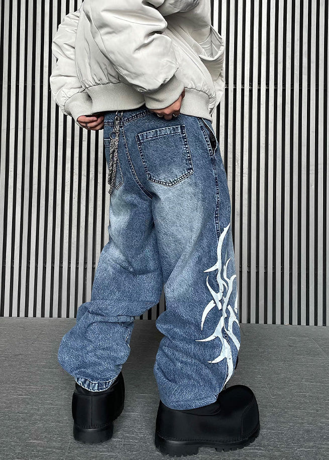 TRIBAL PAINT WIDE DENIM PANTS DFDES4498