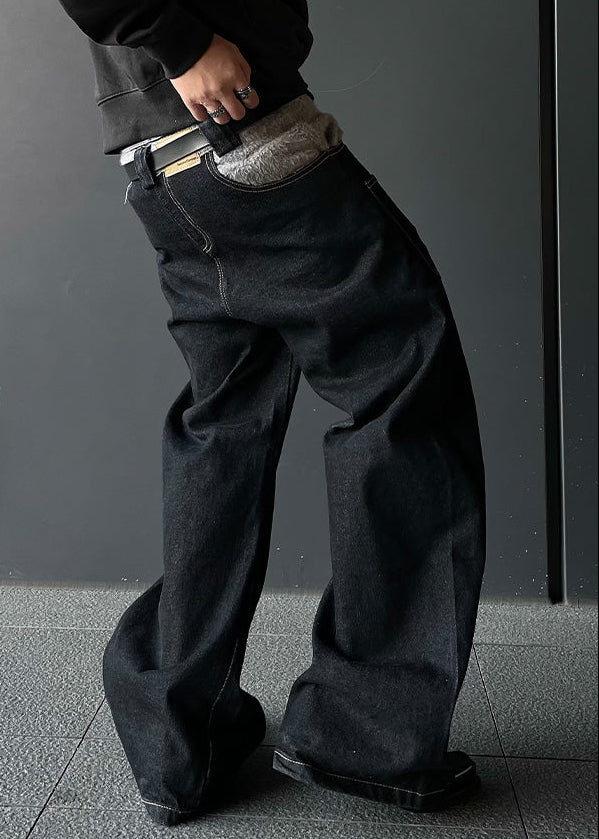 REVERSED BOA SWITCHING DENIM PANTS DFDES4502