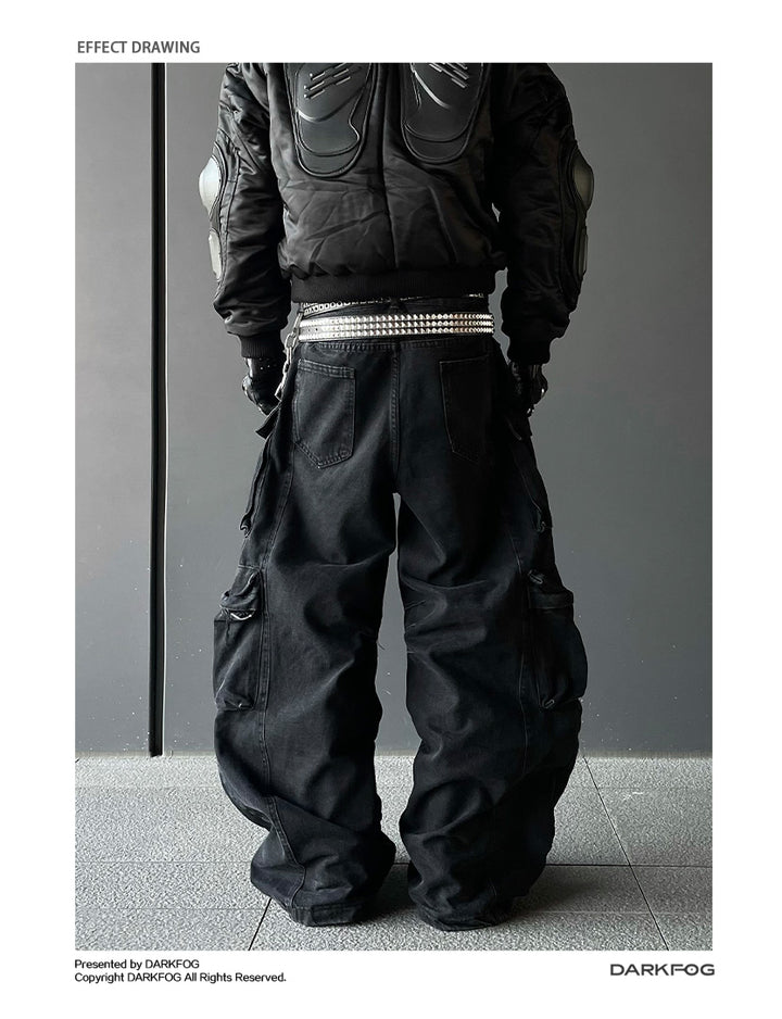 BIG POCKET WIDE CARGO PANTS DFDES4442