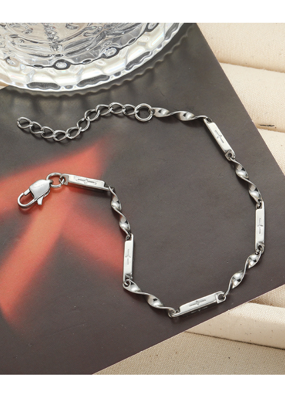 CROSS TWIST CHAIN BRACELET BEDES4587 - Deuku