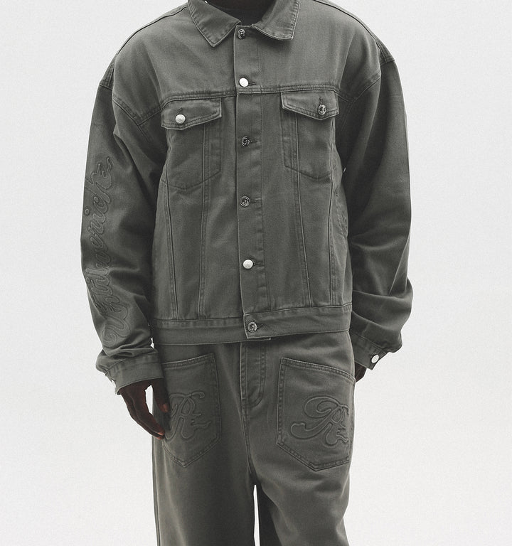 EMBOSSED LOGO PATCH POCKET DENIM PANTS UWDES4486