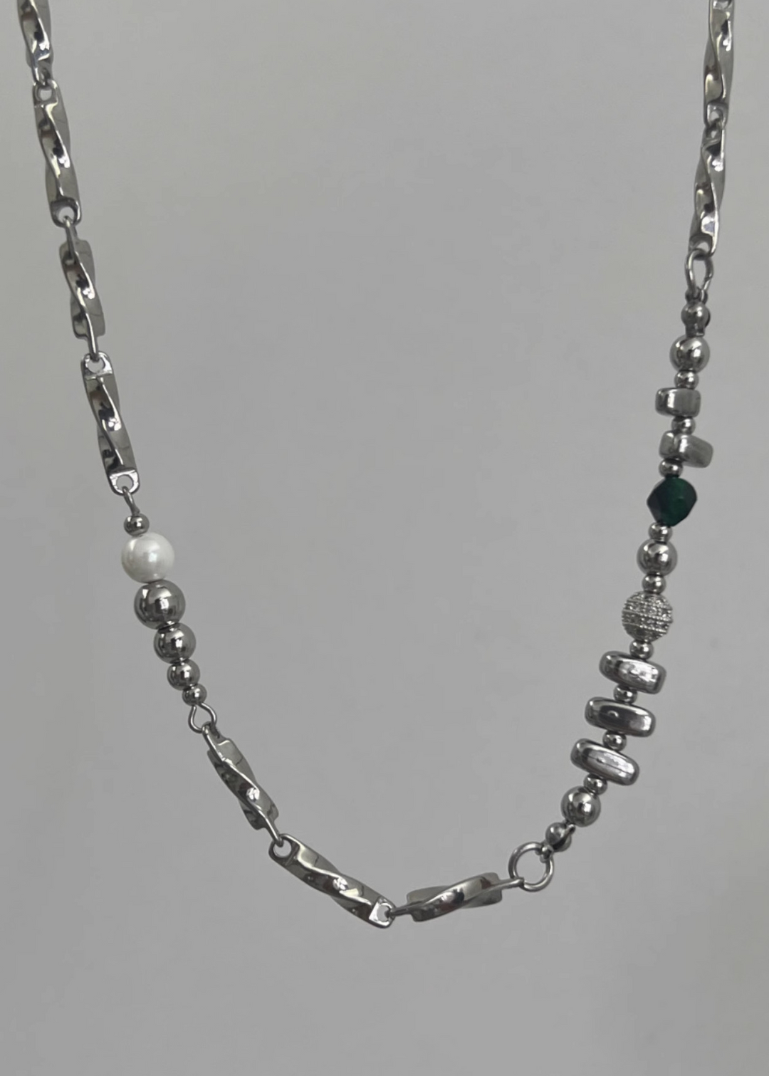 MIXED BEAD CHAIN NECKLACE BEDES4679