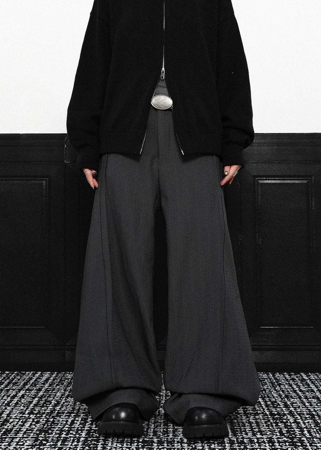 URBAN DRAPE WIDE BAGGY SLACKS AEDES4563 - Deuku