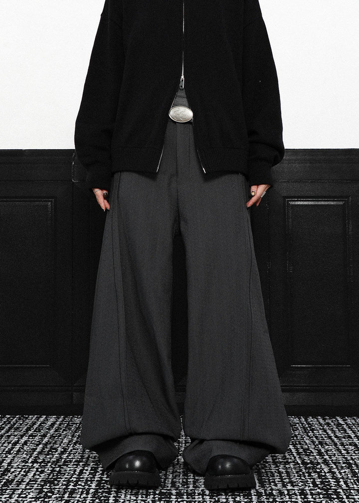 URBAN DRAPE WIDE BAGGY SLACKS AEDES4563 - Deuku