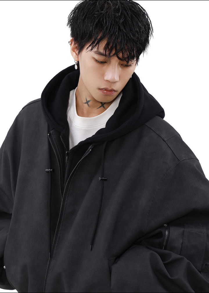 LAYERED HOOD BOMBER JACKET BEDES4537