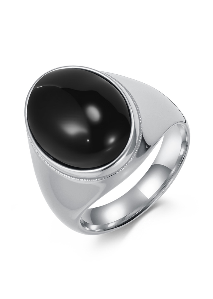 OVAL STONE STAINLESS RING BEDES4704