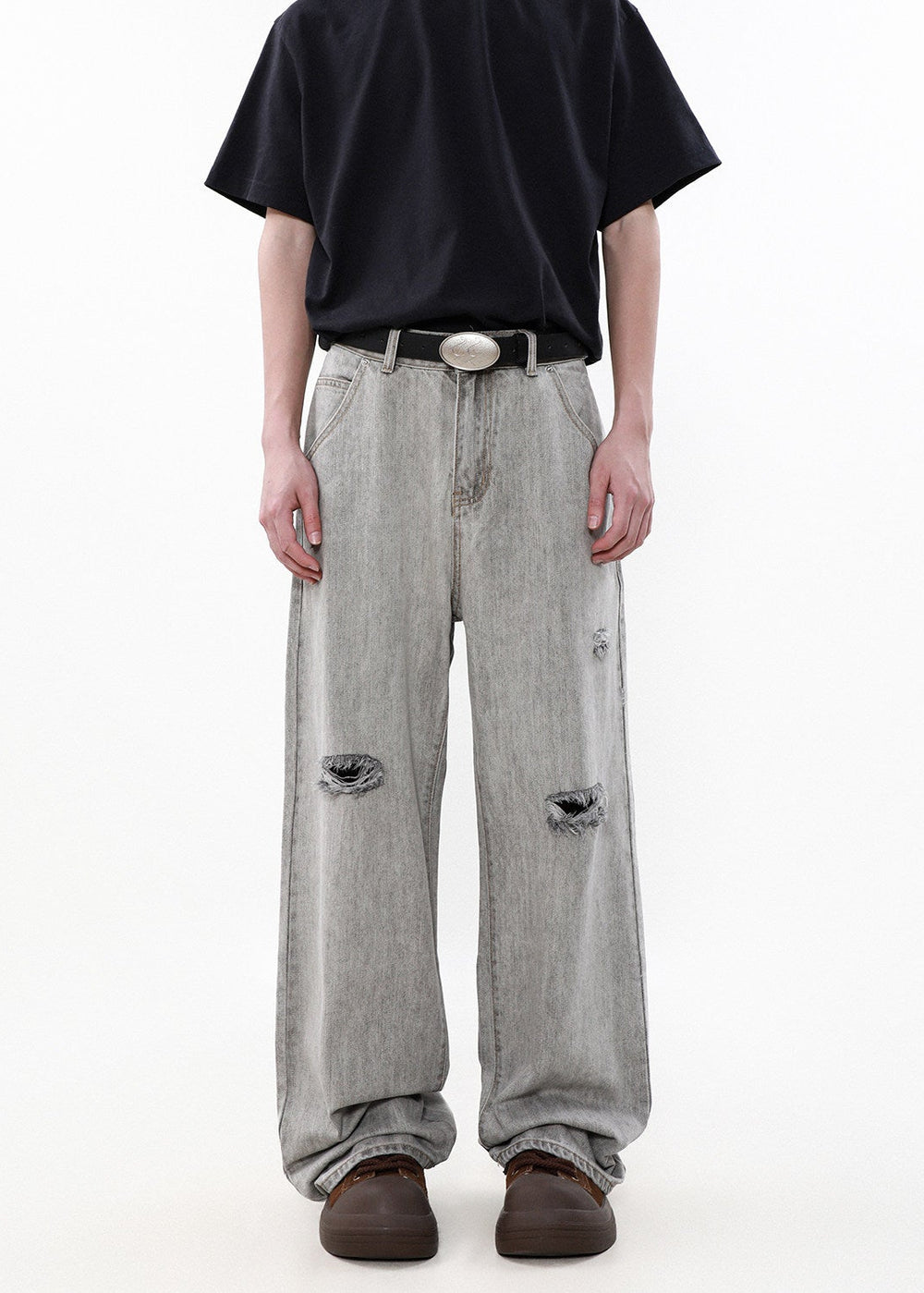 EMBROIDERY FLOWER LOOSE DENIM AEDES4562 - Deuku