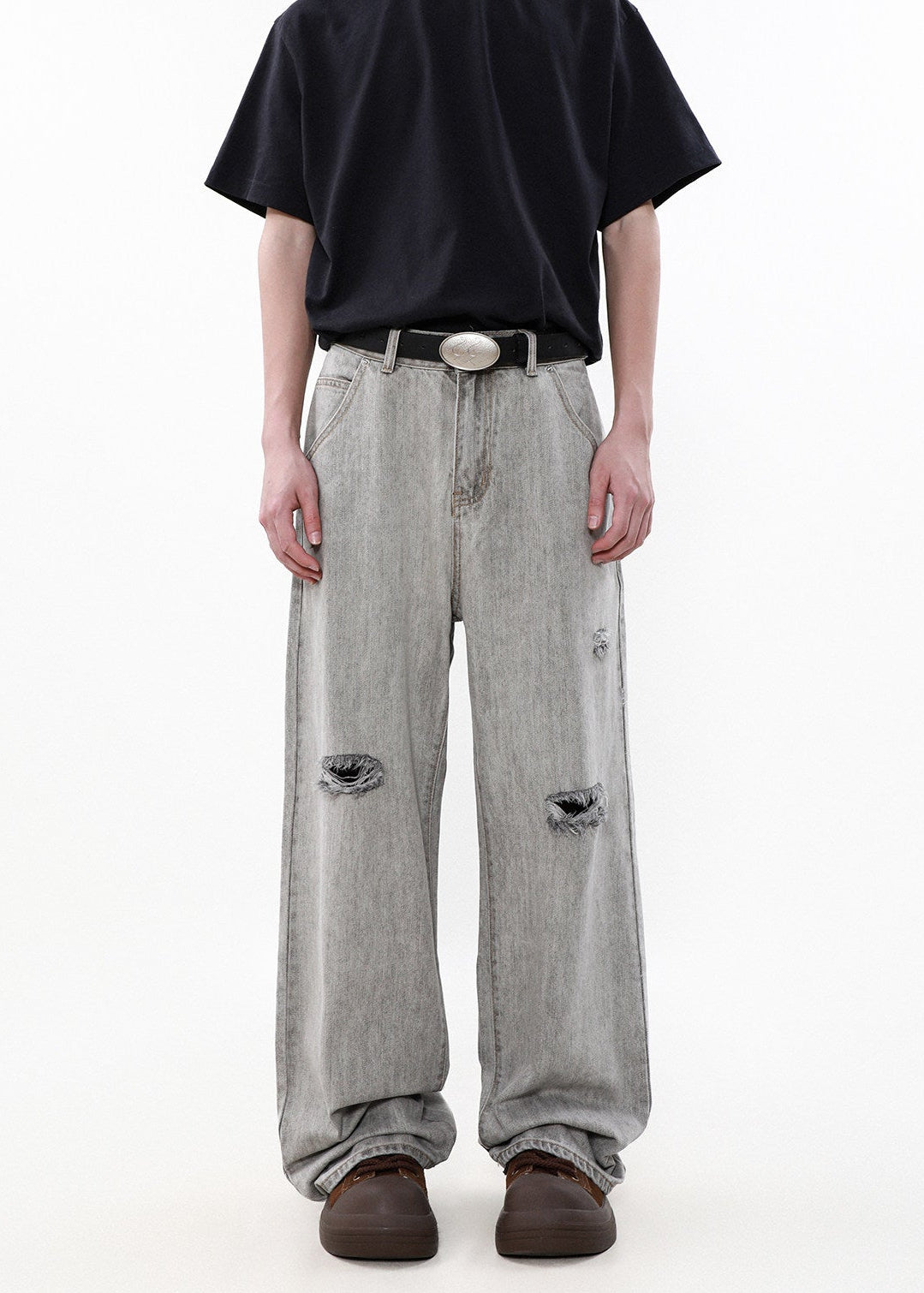 EMBROIDERY FLOWER LOOSE DENIM AEDES4562 - Deuku