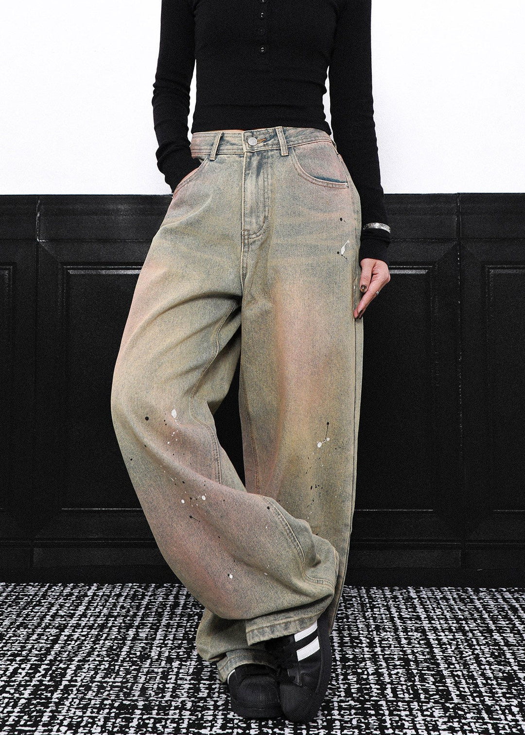 PAINT FADE WIDE DENIM PANTS AEDES4559