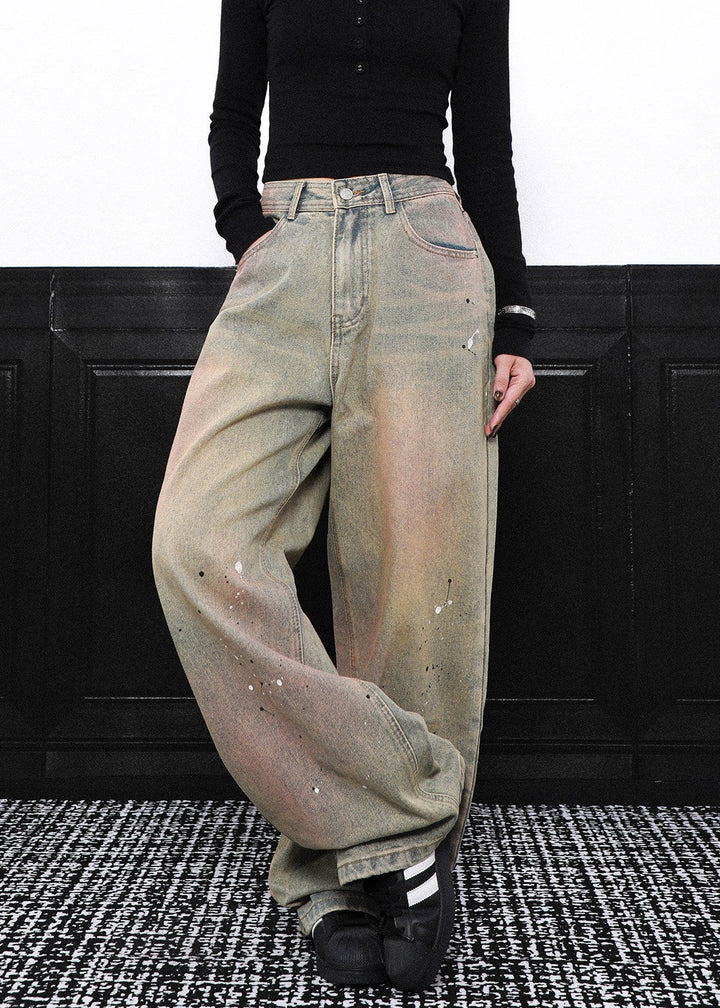 PAINT FADE WIDE DENIM PANTS AEDES4559