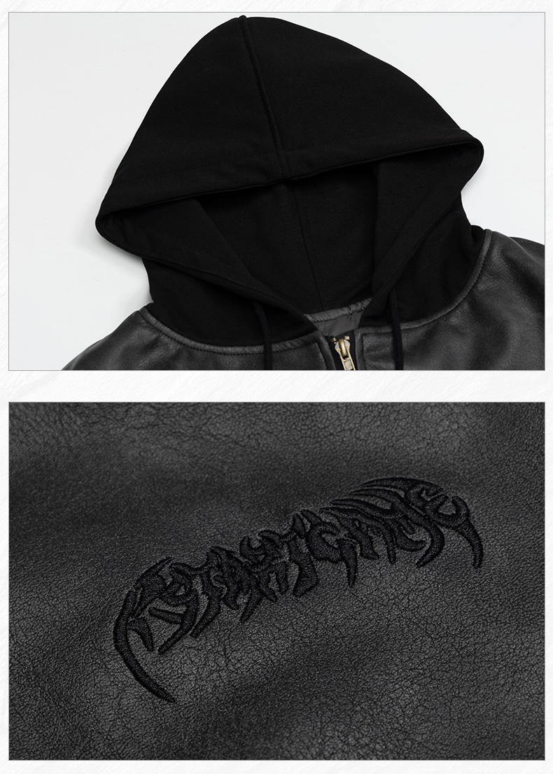 GATHERED BACK HOODED BOMBER JACKET BEDES4534