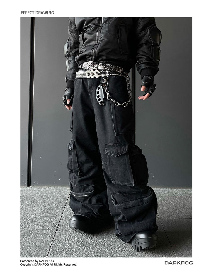 BIG POCKET WIDE CARGO PANTS DFDES4442