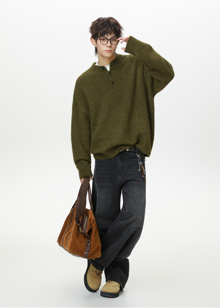 HENLEY KNIT TOP BEDES4532