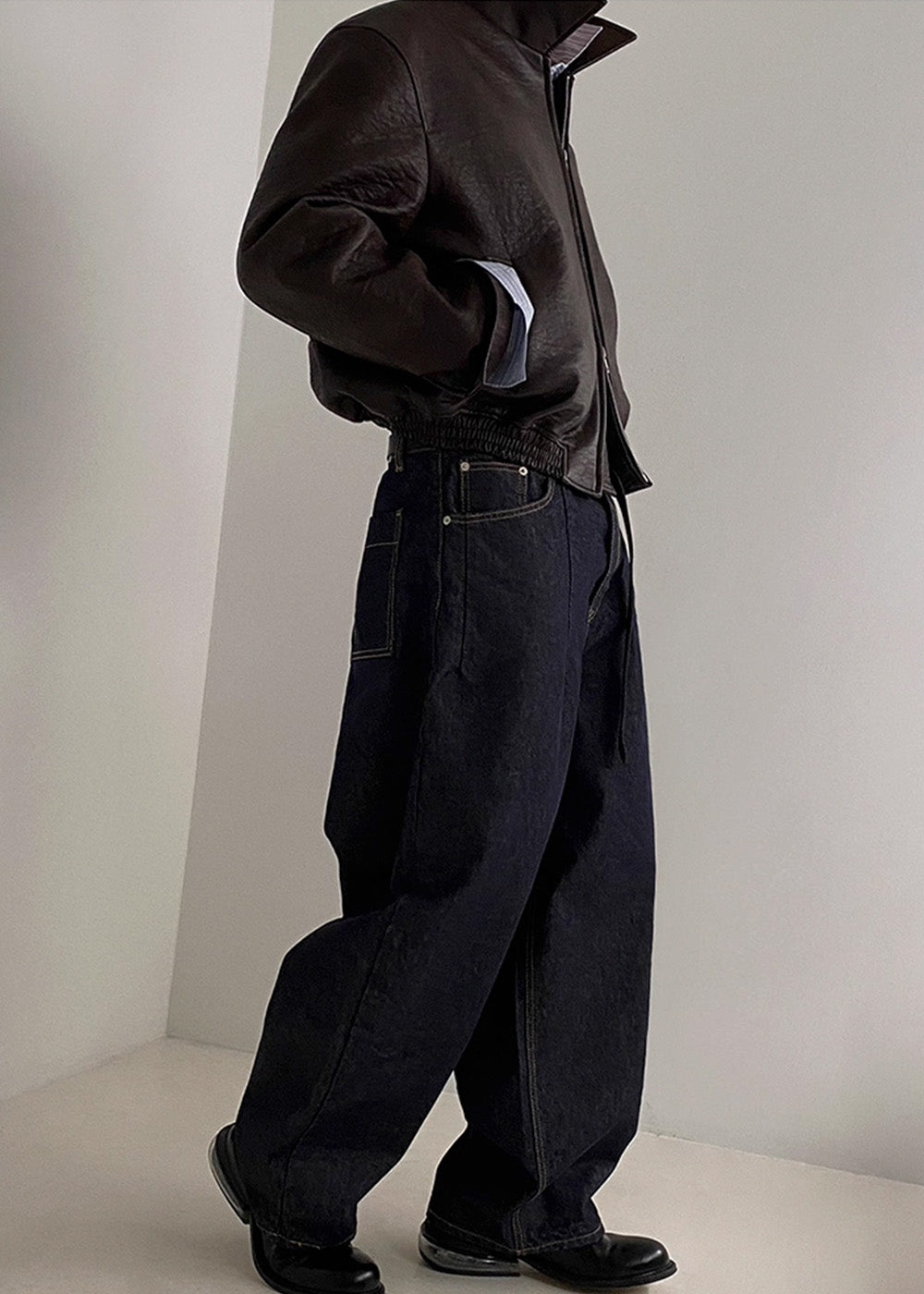 DOUBLE ZIP LEATHER JACKET BEDES4519