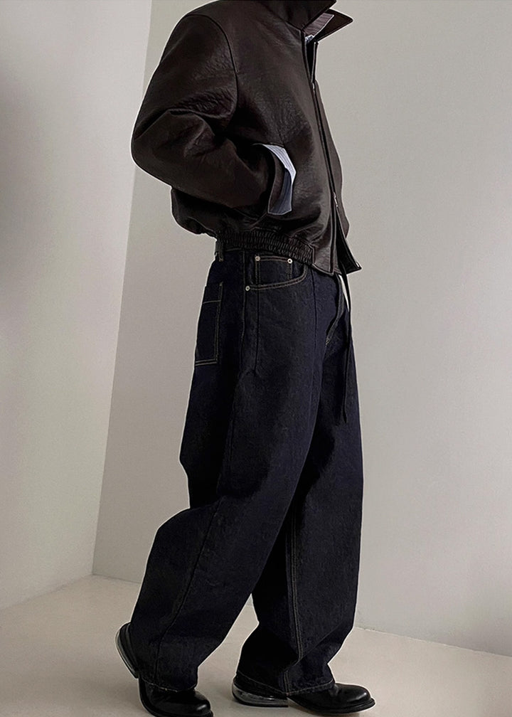 DOUBLE ZIP LEATHER JACKET BEDES4519