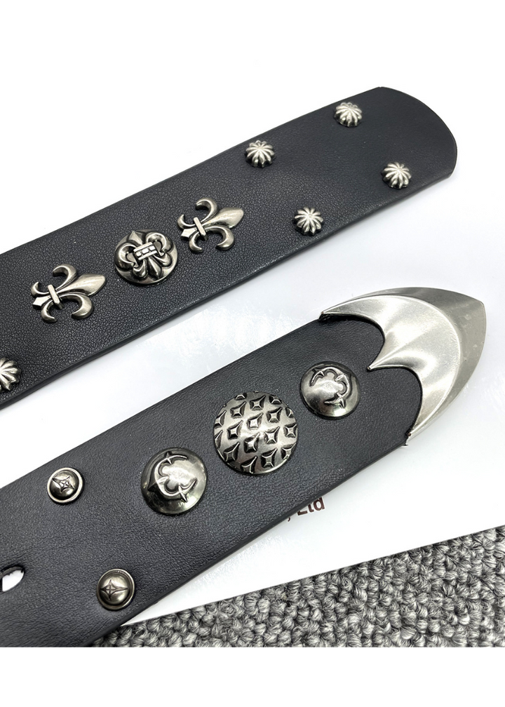 GOTHIC METAL LEATHER BELT BEDES4727