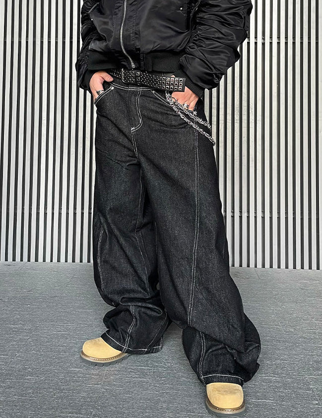 CURVE STITCH WIDE LEG DENIM DFDES4497