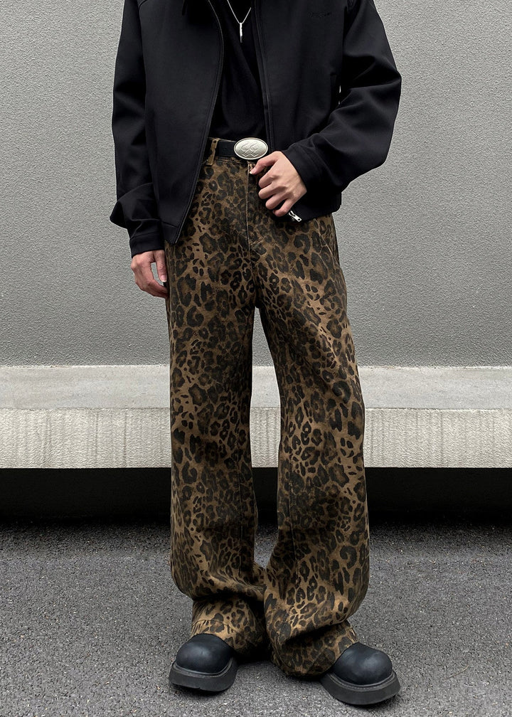 SHADOW LEOPARD DENIM PANTS AEDES4567 - Deuku