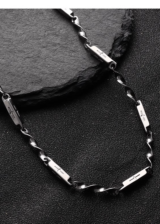 CROSS TWIST CHAIN NECKLACE BEDES4586 - Deuku