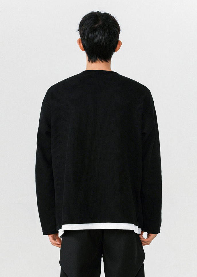 MINIMAL WAFFLE HENLEY LONG T-SHIRT BEDES4613